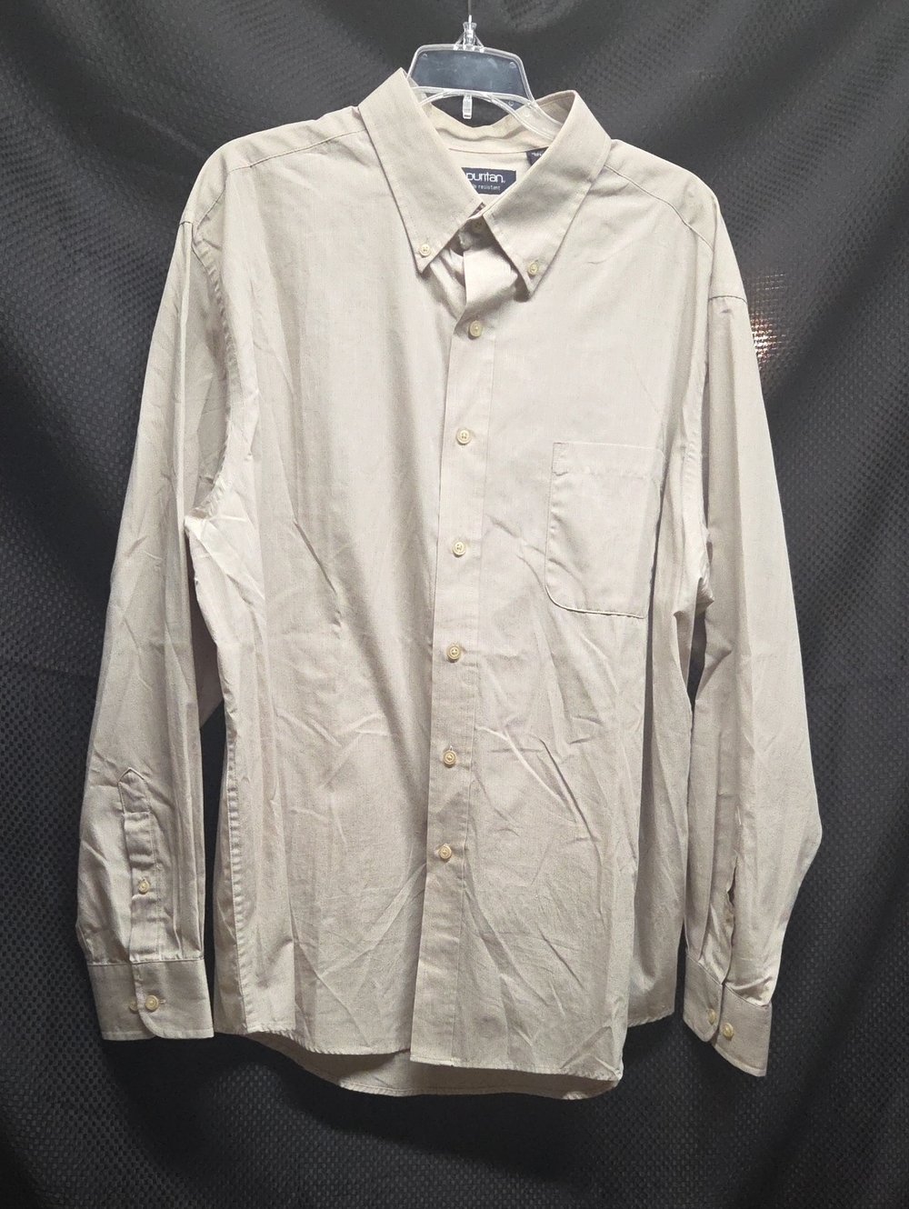 Puritan Beige Button-Down Long Sleeve Shirt